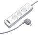 Мережевий подовжувач BOROFONE BAC9 Power 3-position socket(PD20W/1C3A)(EU/GER)(L=2M) White (6941991116650) [802786], фото 4