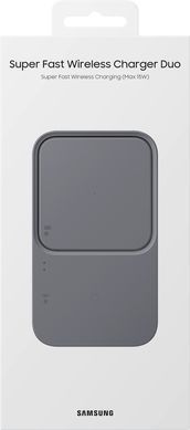 Зарядний пристрій бездротовий Samsung Duo 15Вт, сірий темний (EP-P5400BBEGEU) [108401]