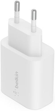 Зарядний пристрій мережевий Belkin 25Вт USB-С PD PPS, білий (WCA004VFWH) [18362]