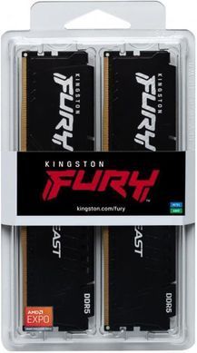 Пам'ять ПК Kingston DDR5 64GB KIT (32GBx2) 6000 FURY Beast EXPO (KF560C36BBEK2-64) [103897]