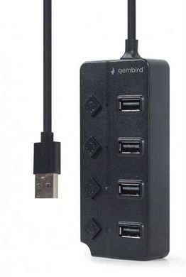 USB-хаб Gembird 4 ports з вимикачами (UHB-U2P4P-01) [605120]