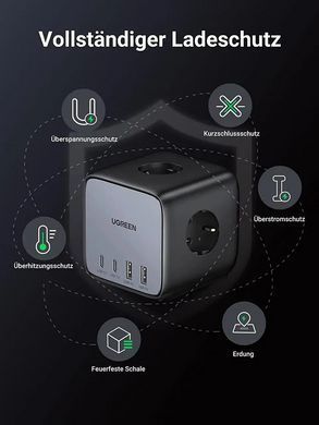 Мережевий зарядний пристрій UGREEN CD268 65W DigiNest Cube (2C2A) (UGR-60113) [803349]