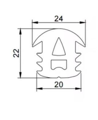 Ущільнювач для сонячних панелей (24*22*20 мм), EPDM (LP38994) [900114]