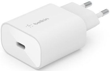 Зарядний пристрій мережевий Belkin 25Вт USB-С PD PPS, білий (WCA004VFWH) [18362]