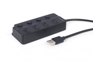 USB-хаб Gembird 4 ports з вимикачами (UHB-U2P4P-01) [605120]