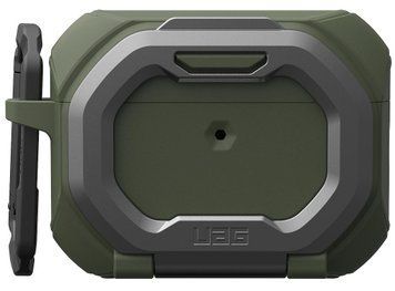Чохол UAG для AirPods Pro (Gen 3, 2025) with Built-in Phone Stand, Monarch, Olive Drab/Silver (104131117233) [114919]