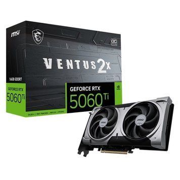 Відеокарта GF RTX 5060 Ti 16GB GDDR7 Ventus 2X OC Plus MSI (GeForce RTX 5060 Ti 16G VENTUS 2X OC PLUS) [605852]