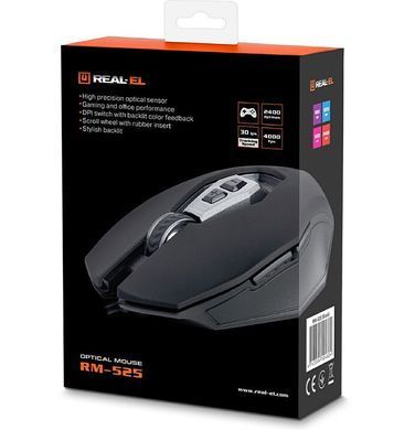 Миша REAL-EL RM-525 Black (EL123200029) [606487]