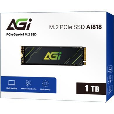 SSD 1Tb AGI AI818 M.2 2280 PCIe Gen 4x4 NVMe 1.4 QLC, Retail (AGI1T0G43AI818-CB) [404725]