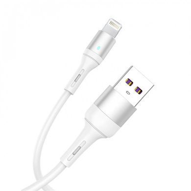 Кабель SkyDolphin S06L LED Smart Power USB - Lightning (M/M), 1 м, White (USB-000555) [603863]