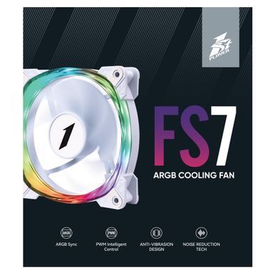 Вентилятор 1stPlayer FS7 White (FS7-WH-1IN1) [609132]