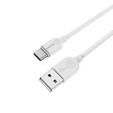 Кабель BOROFONE BX14 USB to Type-C 2.4A, 2m, PVC, TPE connectors, White (6957531090021) [803596]