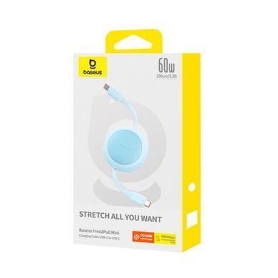 Кабель Baseus Free2Pull Mini Charging Cable USB-C to USB-C 60W 1m Galaxy Blue (P10364500311-01) [802507]