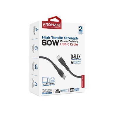Кабель Promate xCord-CC200 USB Type-C - USB Type-C (M/M), 2 м, Black (xcord-cc200.black) [604389]