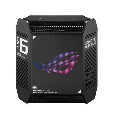 Система WiFi-Mesh ASUS ROG Rapture GT6 AX10000, 3xGE LAN, 1x2.5GE WAN, 1xUSB 3.2, 1мод, чорний (90IG07F0-MU9A10) [104583]