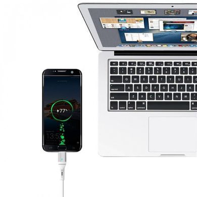 Кабель SkyDolphin S06L LED Smart Power USB - Lightning (M/M), 1 м, White (USB-000555) [603863]
