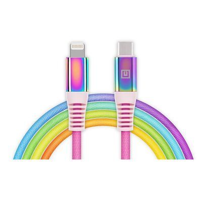 Кабель REAL-EL USB Type-C - Lightning (M/M), 1 м, Rainbow (EL123500054) [604062]