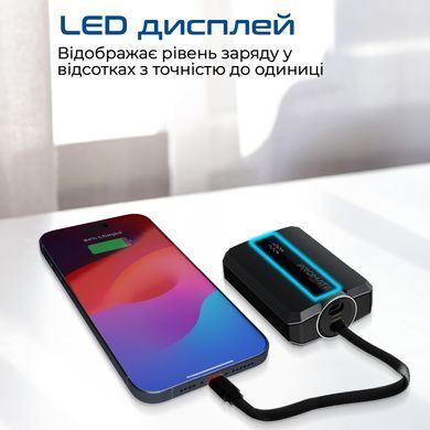 Універсальна мобільна батарея Promate Neo-10Uni 10000mAh 30W Black (neo-10uni.black) [603483]