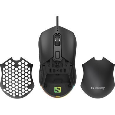 Мишка Sandberg FlexCover 6D Gamer Mouse RGB, ігрова, 12800 dpi., 6кн.Huano чорна (640-28) [401312]