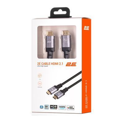 Кабель 2E HDMI (M/M) 3м, 2.1, 4K/120Hz, 8K/60Hz 48Gbps, Ultra High Speed, чорний (2EW-1143-3M) [108507]