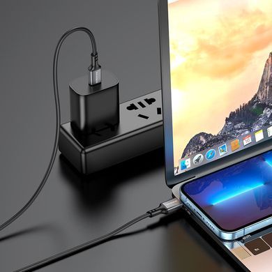 Кабель BOROFONE BX83 Type-C to Type-C Famous 60W silicone charging data cable Black (6974443386448) [803323]