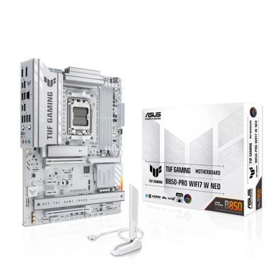 Материнcька плата ASUS TUF GAMING B850-PRO WIFI7 W NEO sAM5 B850 2xDDR5 M.2 HDMI DP Wi-Fi BT ATX білий (90MB1NW0-M0EAY0) [114004]