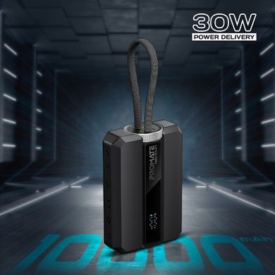 Універсальна мобільна батарея Promate Neo-10Uni 10000mAh 30W Black (neo-10uni.black) [603483]