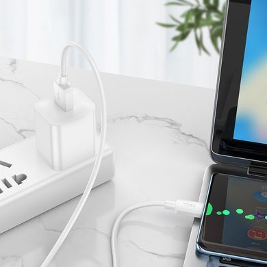 Кабель HOCO X96 Hyper 27W charging data cable Type-C White (6931474799098) [806404]