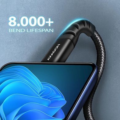 Кабель USB-C TO USB2.0 1M BLACK AXAGON (BUCM-AM10AB) [503610]