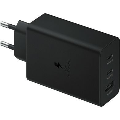 Зарядний пристрій мережевий Samsung 65Вт 2xUSB-С PD PPS/USB-A, чорний (EP-T6530NBEGEU) [108414]