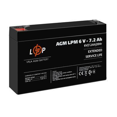 Розпродаж (3859) Акумулятор AGM LPM 6V - 7,2 Ah 09/2023 (LP38845) [900041]