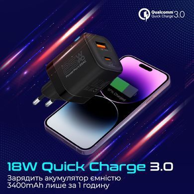 Зарядний пристрій Promate PowerPort-25AC Black (powerport-25ac.black) [603260]