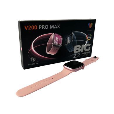 Смарт-годинник BIG V200 Pro Max 44mm. 220 mAh. IP65 Pink (V200PMPink) [802701]