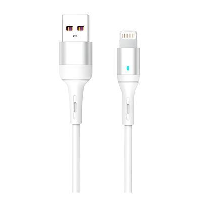 Кабель SkyDolphin S06L LED Smart Power USB - Lightning (M/M), 1 м, White (USB-000555) [603863]