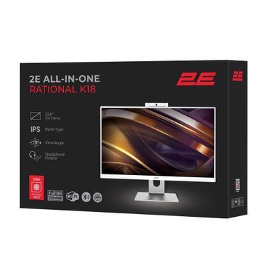Комп'ютер персональний моноблок 2E Rational K18 23.8" FHD IPS Intel i5-12400, 16Gb, F512GB, UMA, H610, K18.610, 150W, Win11PE, OFC2024H&B, білий (2E-K18.68) [114831]