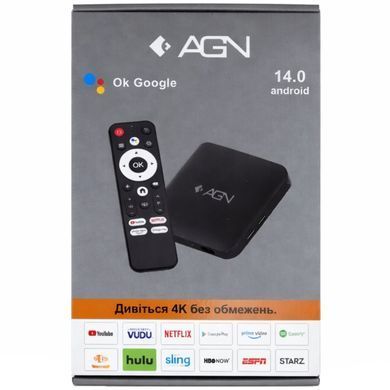 TV Медіаплеєр AGN Media Box Base 2/16Gb/ Amlogic S905L3/ Android 14/ WiFi 2.4G+5G/LAN:100M/ (AGNBASE216) [404994]