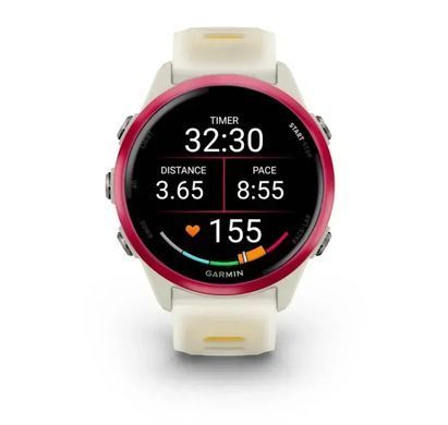 Смарт-годинник Garmin Forerunner 570 42mm Raspberry with Mango/Translucent Bone with Silver Buckle (010-02970-42) [613059]