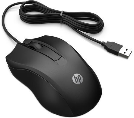 Мишка дротова HP 100 USB, чорна (6VY96AA) [403335]