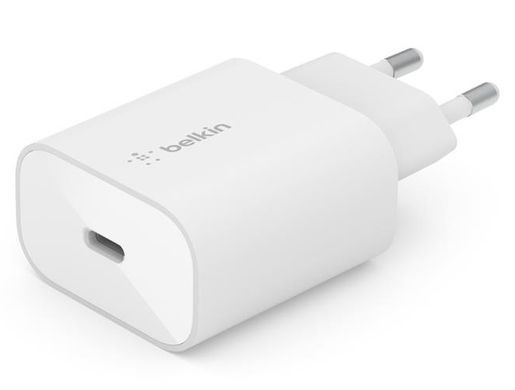 Зарядний пристрій мережевий Belkin 25Вт USB-С PD PPS, білий (WCA004VFWH) [18362]
