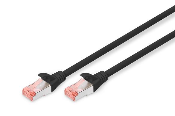 Патч-корд DIGITUS CAT 6 S-FTP, 0.25м, AWG 27/7, LSZH, чорний (DK-1644-0025/BL) [109884]