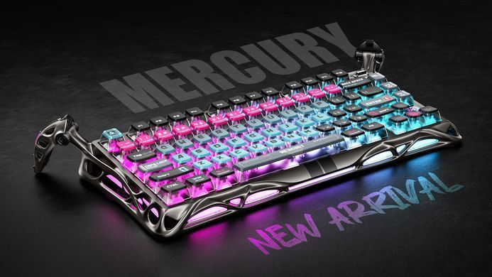 Клавіатура магнітна GravaStar Mercury V75 Pro 80keys, Magnetic Jade Gaming, 8K, USB-A, RGB, Cyberpunk (GS_V75_PRO_RM_EGRY) [113143]