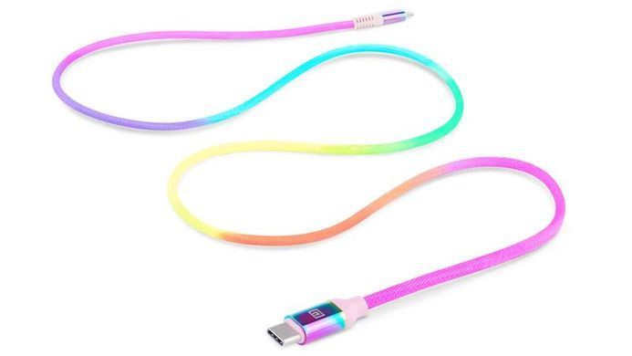 Кабель REAL-EL USB Type-C - Lightning (M/M), 1 м, Rainbow (EL123500054) [604062]