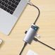 USB-хаб Baseus Metal Gleam Series 4-in-1 Multifunctional Type-C HUB Docking Station Gray （Type-C to USB3.0*3+RJ45*1） (WKWG070113) [802736], фото 5