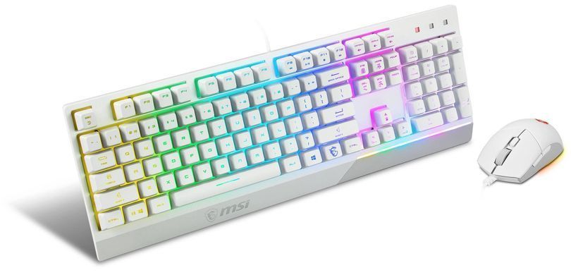 Комплект клавіатура та миша MSI Vigor GK30 COMBO WHITE UA USB, EN/UKR/RU, RGB, білий (S11-04UA302-CLA) [105898]