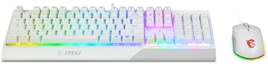 Комплект клавіатура та миша MSI Vigor GK30 COMBO WHITE UA USB, EN/UKR/RU, RGB, білий (S11-04UA302-CLA) [105898]