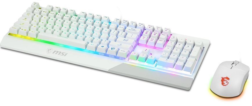 Комплект клавіатура та миша MSI Vigor GK30 COMBO WHITE UA USB, EN/UKR/RU, RGB, білий (S11-04UA302-CLA) [105898]