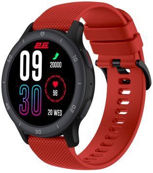 Смарт-годинник 2E Motion GT2 47мм, 1.32", 360x360, BT 5.2, Чорно-червоний + ремінець зелений (2E-CWW21BKRD-WS) [111640]