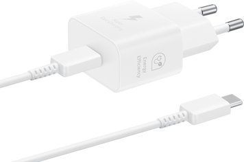 Зарядний пристрій мережевий Samsung 25Вт USB-С, кабель USB-C > USB-C, 1м, білий (EP-T2510XWEGEU) [110554]