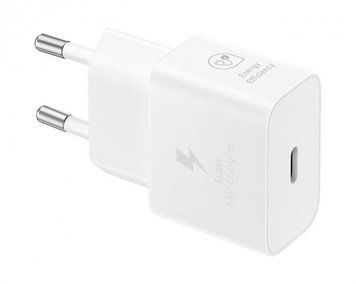 Мережевий зарядний пристрій Samsung White, 25W + кабель USB Type-C (EP-T2510XWEGEU) [603223]