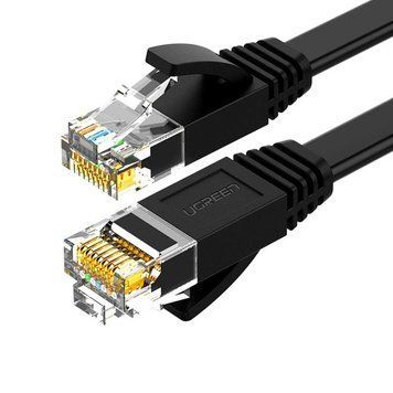 Мережевий кабель UGREEN NW102 Cat 6 U/UTP Lan Flat Cable 2m (Black) (UGR-50174) [803350]